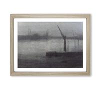 The Nocturne Blue And Silver By James Mcneill Whistler Classic Painting Framed Print | A2 Oak Framed Wall Art | Ready to Hang | Classic Historical Picture | Living Room Bedroom Lounge Office