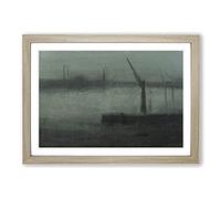 The Nocturne Blue and Silver by James McNeill Whistler Framed Print | A2 Oak Framed Wall Art | Ready to Hang | Modern Nature Picture | Living Room Bedroom Lounge Office