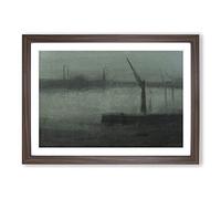 The Nocturne Blue and Silver by James McNeill Whistler Framed Print | A2 Walnut Framed Wall Art | Ready to Hang | Modern Nature Picture | Living Room Bedroom Lounge Office