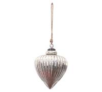 The Noel Collection Antique Look Christmas Bauble in Silver The Noel Collection Silver