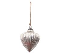 The Noel Collection Antique Look Christmas Bauble Silver (17Cm X 13Cm X 13Cm)