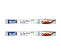 The Non-Stick Kitchen Foil Extra Large Width 45cm x 5m Pack of 2 Rolls | Unique Non-Stick Surface | High Quality Tear-Resistant and Easy to Cut | Total 10m of Foil