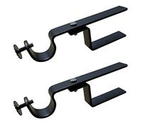 The NoNo Bracket Company Inside Mounted Faux Wood Blinds Curtain Rod Bracket Attachment Dark Brown (Black)