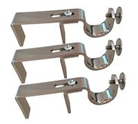 The NoNo Bracket Company Outside Mounted Blinds Curtain Rod Bracket Attachment Satin Nickel