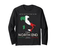 The North End Boston Italian Flag MA Ancestry Map Vintage Long Sleeve T-Shirt