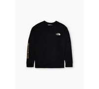 The North Face Boys Black Kids Branded-print Long-sleeved Cotton-jersey T-shirt 5-16 Years M