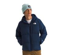 The North Face Boys' North Down Hooded Jacket | Water Repellent, 600 Fill Recycled Waterfowl Down, Insulated Hood, Secure Zip Pockets, Summit Navy, X-