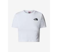 The North Face Crop Short Sleeve T-shirt polar white black logo Women - L