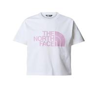 The North Face Girl's S/S Crop Easy T-Shirt, TNF White/Cyber Pink, 14/16 Years