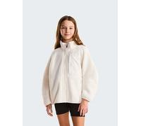 The North Face Girls Yumiori Full Zip Fleece, White, Size M=10 Years White