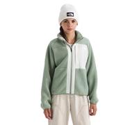The North Face Girls' Yumiori Full Zip Jacket - Lightweight Fleece Coat, Open Hand Pockets, Two Embroidered Logos, Slate Moss/White Dune, X-Large