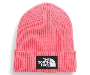 The North Face Kids Logo Box Cuffed Beanie, Coral Crush, One Size