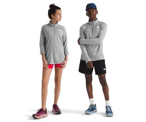 The North Face Kids Never Stop 1/4 Zip Long Sleeve top, TNF Medium Grey Heather, 7/8 Years