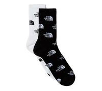 The North Face Unisex Everyday Crew Logo - 2P Socks, Tnf Black/Tnf White, XS