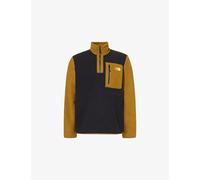 The North Face Mens Black/brown Yumiori 1/4 Zip Colour-block Regular-fit Fleece Sweatshirt L