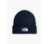 The North Face Mens Black Folded-brim Brand-patch Knit Beanie Hat