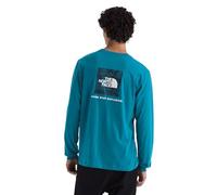 THE NORTH FACE Men's Evolution Regenerative Ink Box NSE Long-sleeve Tee | Regular Fit Cotton Shirt With Logo Graphic, Dusk Blue/Summit Navy Regenerative Ink Print, 3XL