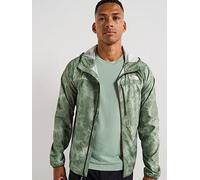The North Face Men's Higher Run Print Wind Jacket - Khaki, Khaki, Size L, Men Khaki