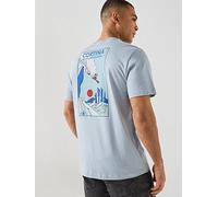 The North Face Mens Mountain Celebration Graphic T-Shirt, Blue, Size S, Men Blue