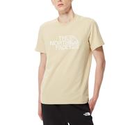 Men's The North Face Mens T Shirts Woodcut Dome Short Sleeve Crew Neck Soft Cotton Tee - Cream - Size: 40/Regular