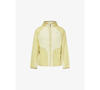 The North Face Mens The North Face Embroidered-Logo Hooded Shell Jacket Lemon Mist/Pear 2XL