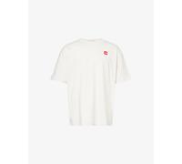 The North Face Mens The North Face Redbox Logo-Patch Cotton T-Shirt White Dune M