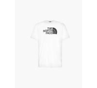 The North Face Mens White Easy Brand-print Relaxed-fit Cotton-blend T-shirt Xl