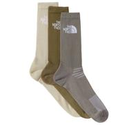 The North Face Multisport Cush Crew Socks Beige Khaki Green Grey (3 Pairs) - S