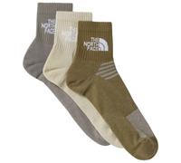 The North Face Multisport Cush Quarter Socks Dark Grey Beige Khaki (3 Pairs) - M