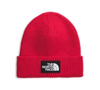 The North Face TNF Cuffed Hat with Box Logo | Classic Fit, Ribbed Knit Winter Beanie Hat for Men Women, Woven Logo or Embroidered Icon Patch, TNF Red, One Size