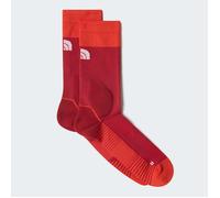 The North Face Unisex Trail Run Crew Socks, Iron Clay/Lava Red, M