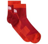 The North Face Unisex Trail Run Quarter Socks, Iron Clay/Lava Red, S