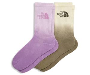The North Face Unisex Everyday Crew Dip Dye - 2P Socks, Hushed Lavender/Metal P, M
