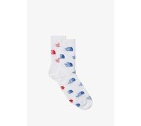 The North Face Unisex Everyday Crew Logo - 2P Socks, Tnf Whte/Tnf Red/Tnf Bl, M