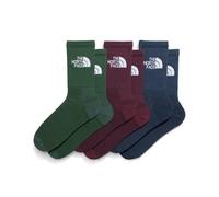The North Face Unisex Everyday Standard Crew - 3P Socks, Bottle Green/Deep Burgu, S