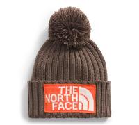 The North Face Unisex Heritage Ski Tuke Beanie Hat, Smokey Brown/TNF Orange, One Size