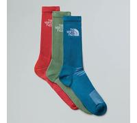 The North Face Unisex Multi Sport Cush Crew 3P Socks, Dusk Blue/Slate Moss/Ma, S