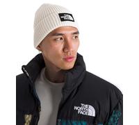The North Face Unisex TNF Logo Box Cuffed Beanie Hat, White Dune, One Size
