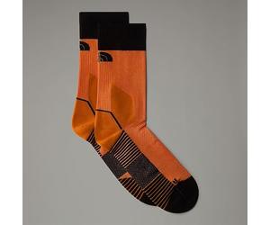 The North Face Unisex Trail Run Crew Socks, Vivid Flame/Tnf Black, XS