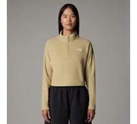 The North Face Womens 100 Glacier Cropped 1/4 Zip Fleece Khaki Stone - Beige - Size X-Small