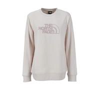 The North Face Women's Drew Peak Light Crew Sweatshirt, White Dune/Metal Pink, L