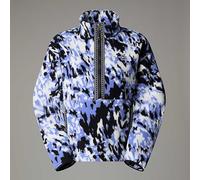 The North Face Women's Fleeski 1/4 Zip Sweatshirt, Virtual Blue Trail Grid, L