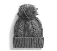 THE NORTH FACE Women's Oh Mega Fur Pom Beanie, TNF Medium Grey Heather, One Size