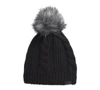 The North Face Womens Oh Mega Fur Pom Lined Beanie, Tnf Black, One Size