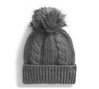 THE NORTH FACE Women's Oh Mega Fur Pom Lined Beanie, TNF Medium Grey Heather, One Size
