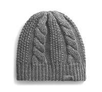 The North FACE Women's Oh Mega Lined Beanie | Deep Fit, Cuffed Winter Hat with Soft Cable Knit Texture & Fleece Lining, TNF Medium Grey Heather, One Size