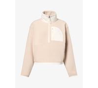 The North Face Womens The North Face Logo-Embroidered 1/2 Zip Fleece Jumper Timeless Taupe/ M
