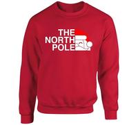 The North Pole Santa Sweatshirt, Merry Christmas 2025 Festive Jumper, Cosy Holiday Celebration Top UK(M, Red)