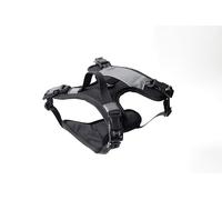 The North Star Dog Harness™ - Comfortable, Fully Adjustable, Designed to Reduce Pulling, Escape Resistant, Durable, fastens Easily and securely with Airtag Holder (Black/Grey, L)