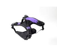 The North Star Dog Harness™ - Comfortable, Fully Adjustable, Designed to Reduce Pulling, Escape Resistant, Durable, fastens Easily and securely with Airtag Holder (Black/Purple, L)